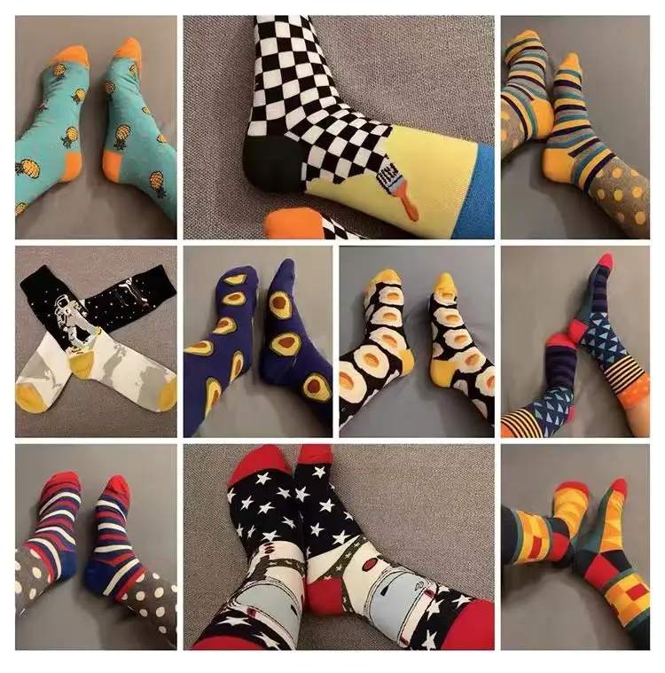 Happysocks Men's Mid-Calf Socks, Combed Cotton, Sweat-Absorbent, Odor-Resistant, Breathable, Swedish Trendy Socks, Colorful Thin Style — feature 3