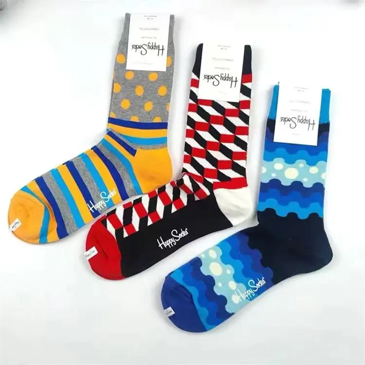 Happysocks Men's Mid-Calf Socks, Combed Cotton, Sweat-Absorbent, Odor-Resistant, Breathable, Swedish Trendy Socks, Colorful Thin Style — feature 5
