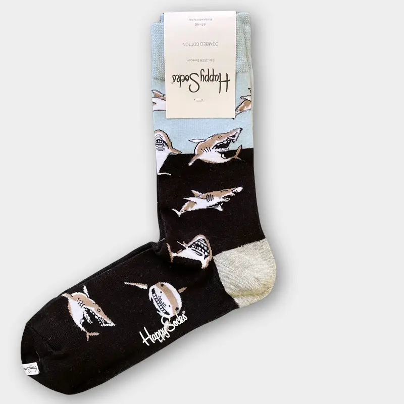 Happysocks Men's Mid-Calf Socks, Combed Cotton, Sweat-Absorbent, Odor-Resistant, Breathable, Swedish Trendy Socks, Colorful Thin Style