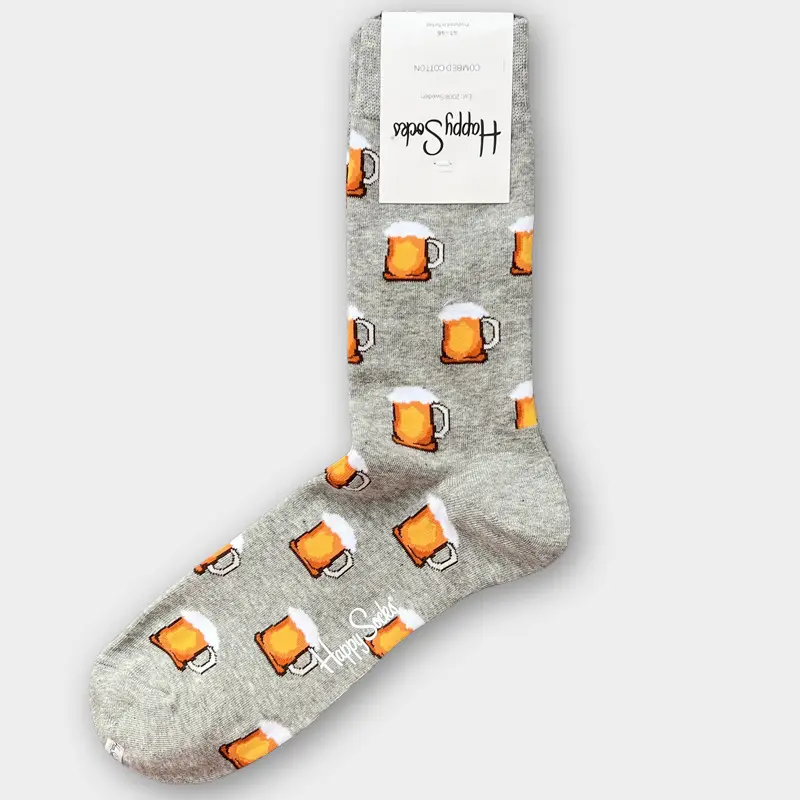 Happysocks Men's Mid-Calf Socks, Combed Cotton, Sweat-Absorbent, Odor-Resistant, Breathable, Swedish Trendy Socks, Colorful Thin Style