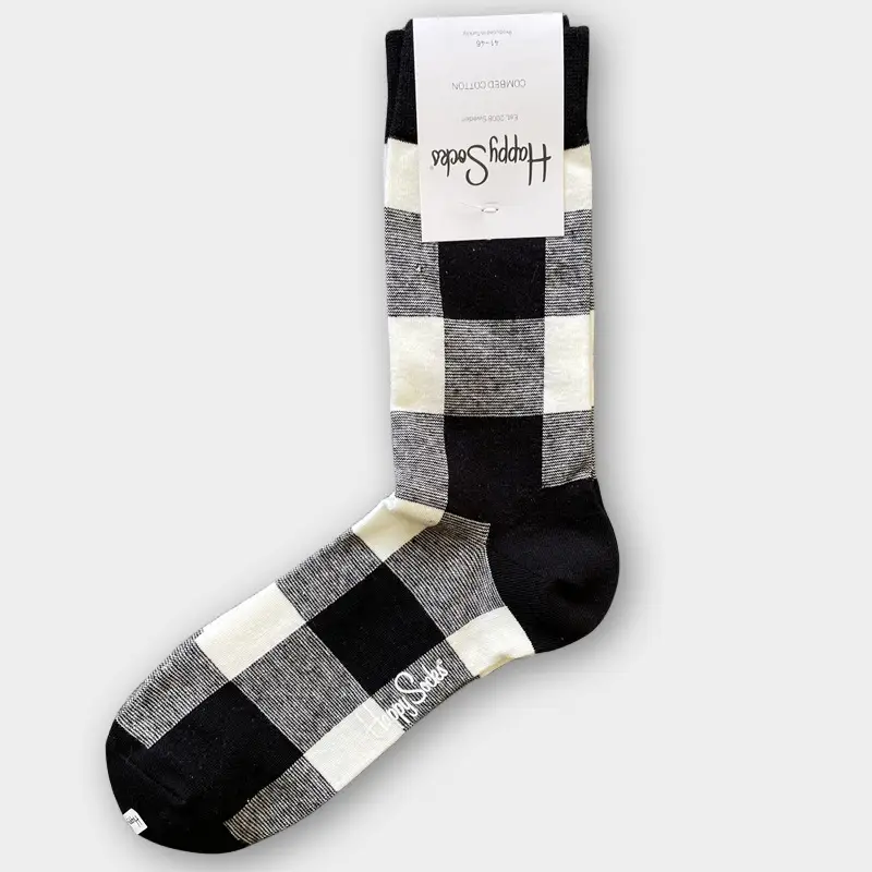 Happysocks Men's Mid-Calf Socks, Combed Cotton, Sweat-Absorbent, Odor-Resistant, Breathable, Swedish Trendy Socks, Colorful Thin Style