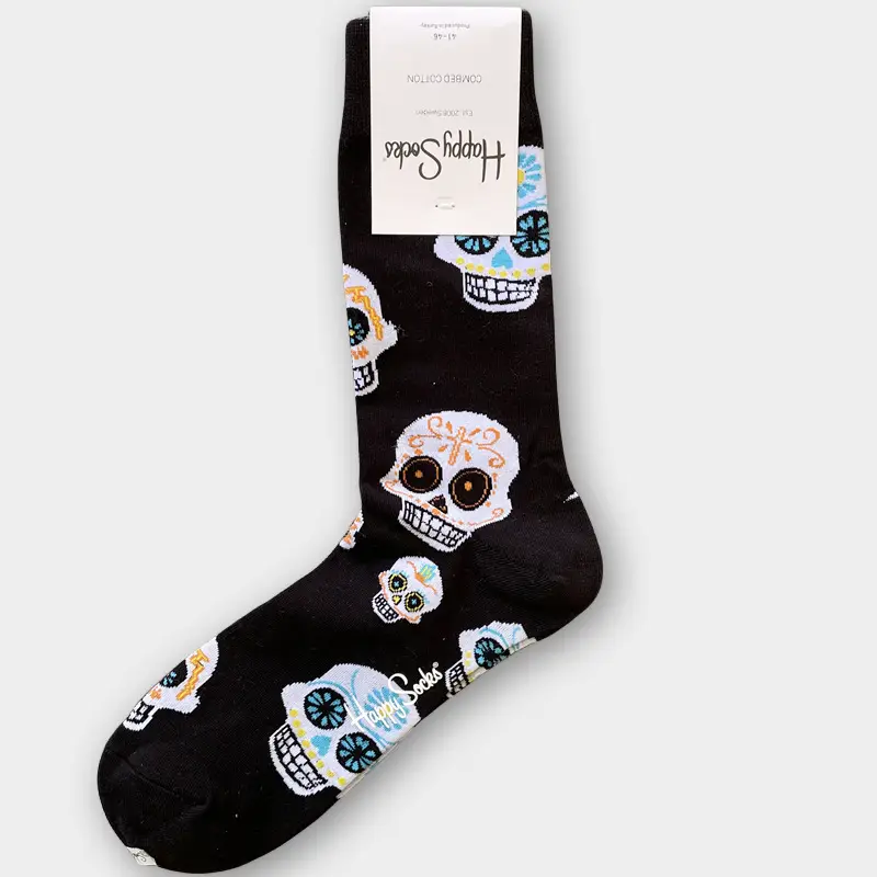 Happysocks Men's Mid-Calf Socks, Combed Cotton, Sweat-Absorbent, Odor-Resistant, Breathable, Swedish Trendy Socks, Colorful Thin Style