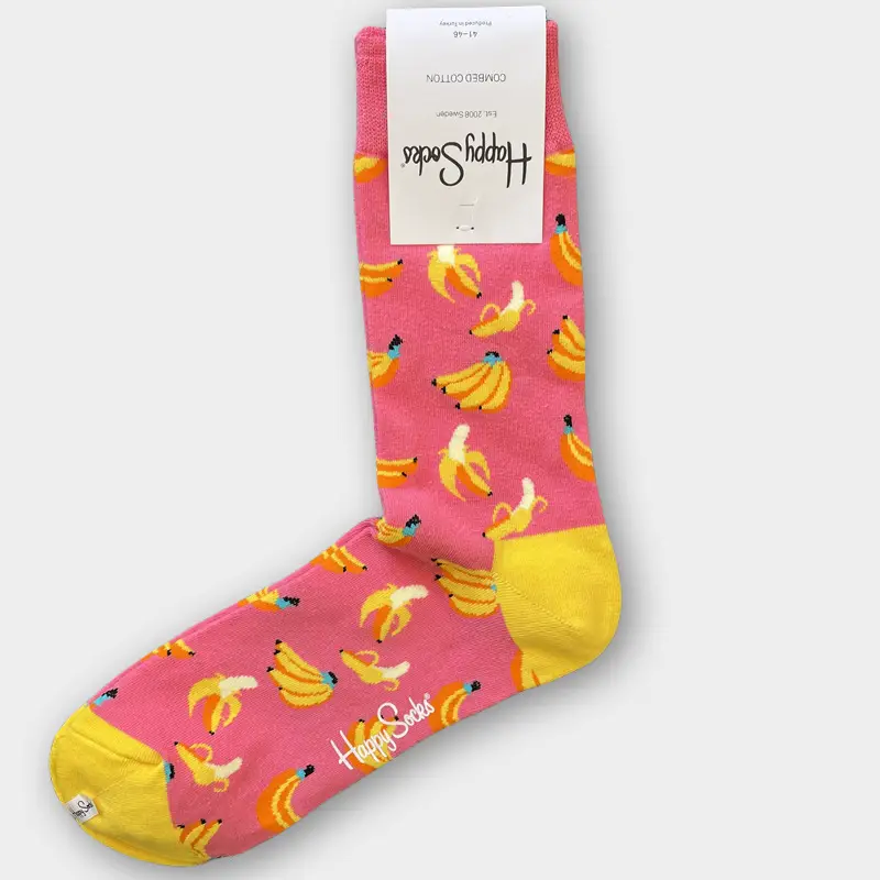 Happysocks Men's Mid-Calf Socks, Combed Cotton, Sweat-Absorbent, Odor-Resistant, Breathable, Swedish Trendy Socks, Colorful Thin Style