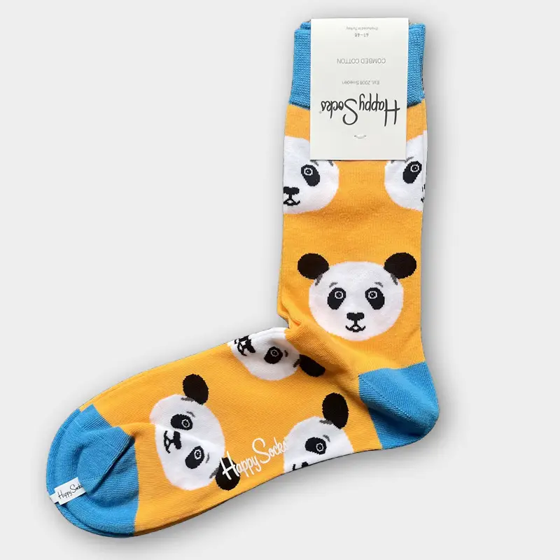 Happysocks Men's Mid-Calf Socks, Combed Cotton, Sweat-Absorbent, Odor-Resistant, Breathable, Swedish Trendy Socks, Colorful Thin Style