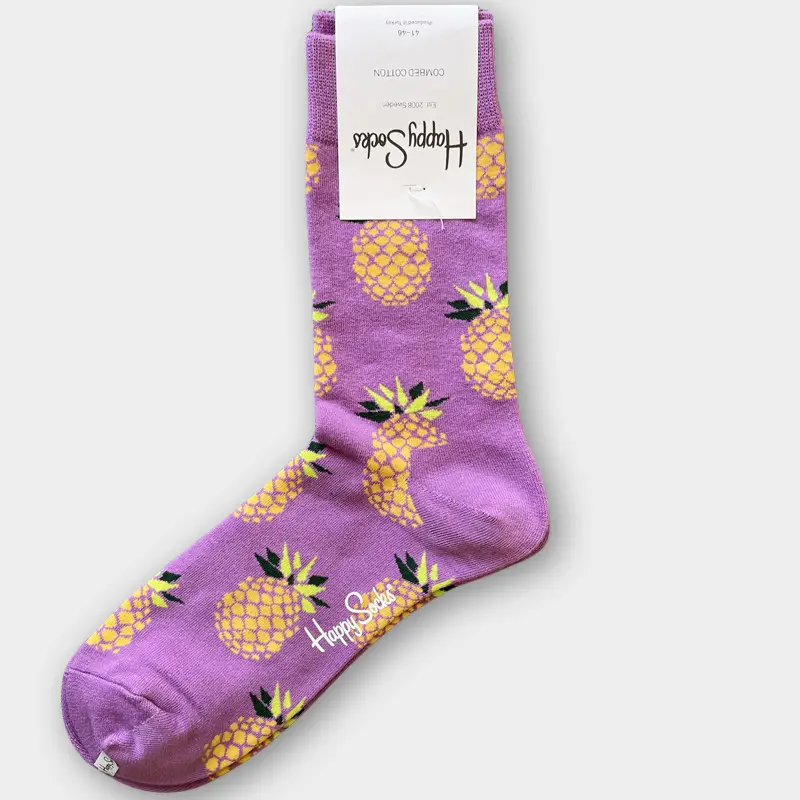 Happysocks Men's Mid-Calf Socks, Combed Cotton, Sweat-Absorbent, Odor-Resistant, Breathable, Swedish Trendy Socks, Colorful Thin Style