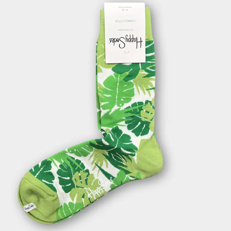 Happysocks Men's Mid-Calf Socks, Combed Cotton, Sweat-Absorbent, Odor-Resistant, Breathable, Swedish Trendy Socks, Colorful Thin Style