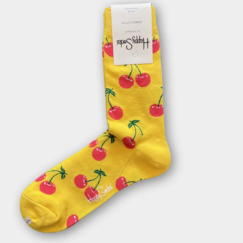 Happysocks Men's Mid-Calf Socks, Combed Cotton, Sweat-Absorbent, Odor-Resistant, Breathable, Swedish Trendy Socks, Colorful Thin Style