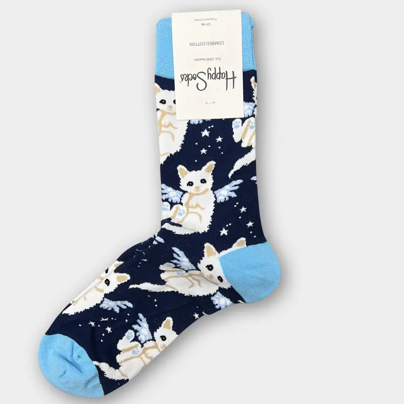 Happysocks Men's Mid-Calf Socks, Combed Cotton, Sweat-Absorbent, Odor-Resistant, Breathable, Swedish Trendy Socks, Colorful Thin Style