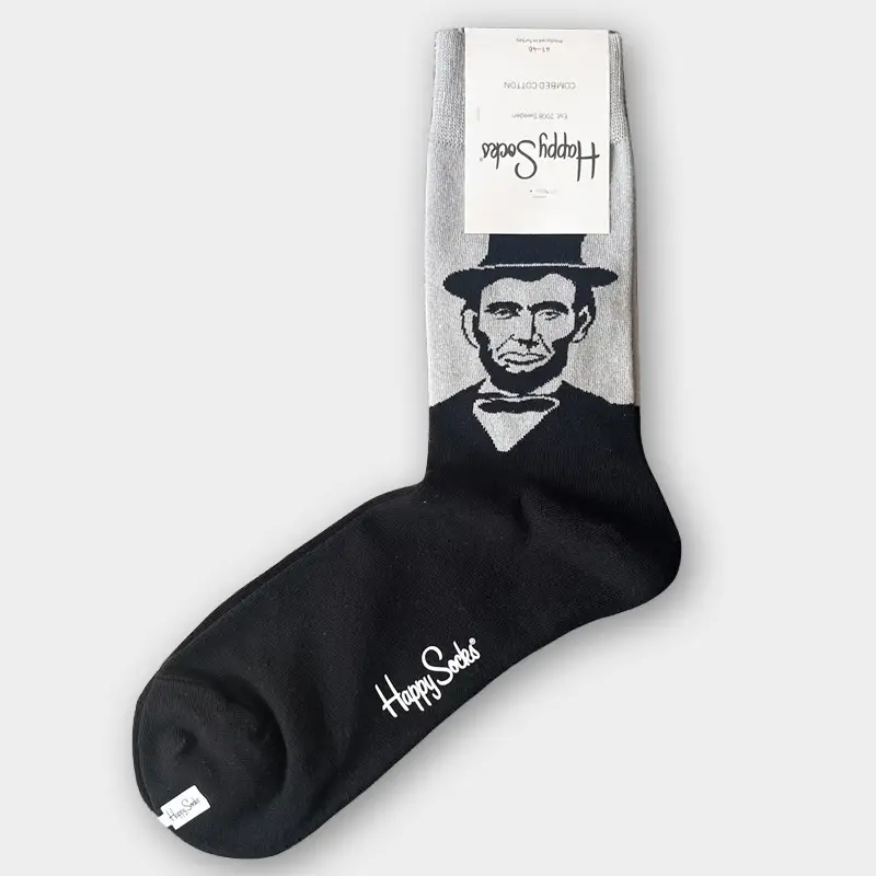 Happysocks Men's Mid-Calf Socks, Combed Cotton, Sweat-Absorbent, Odor-Resistant, Breathable, Swedish Trendy Socks, Colorful Thin Style