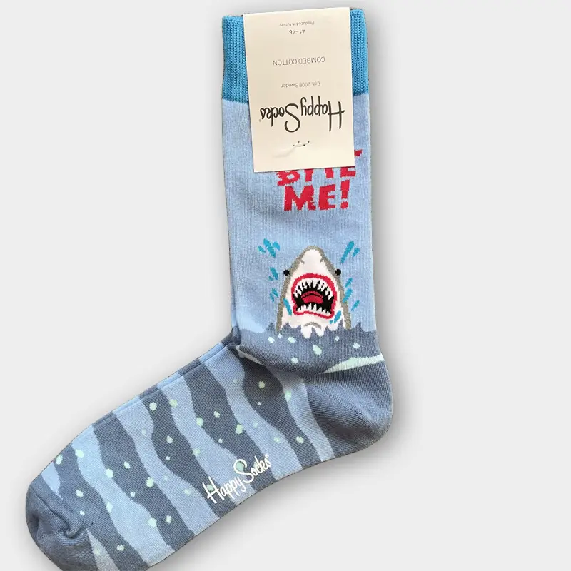Happysocks Men's Mid-Calf Socks, Combed Cotton, Sweat-Absorbent, Odor-Resistant, Breathable, Swedish Trendy Socks, Colorful Thin Style