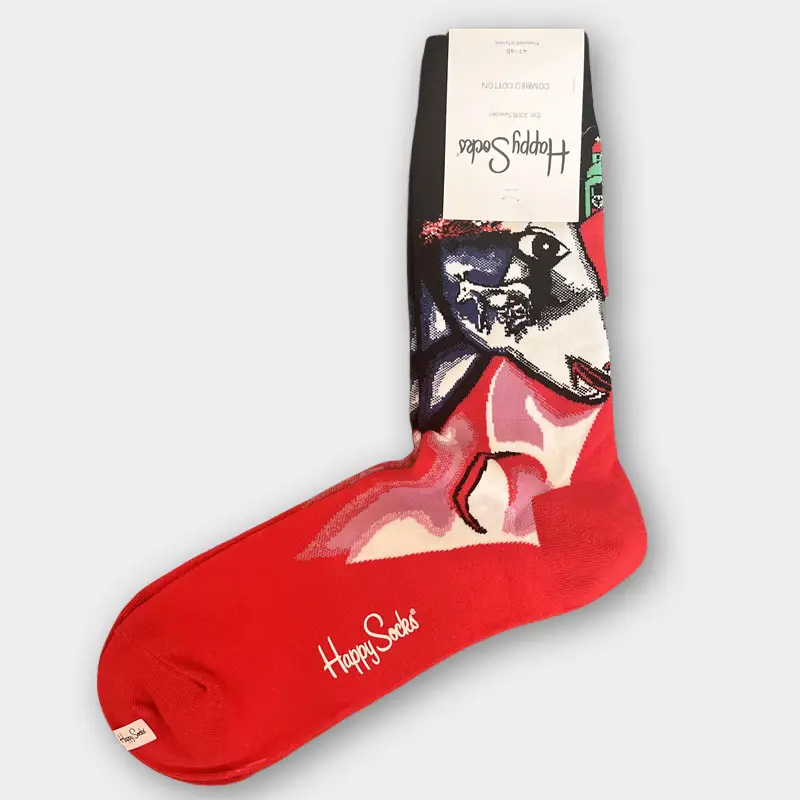 Happysocks Men's Mid-Calf Socks, Combed Cotton, Sweat-Absorbent, Odor-Resistant, Breathable, Swedish Trendy Socks, Colorful Thin Style