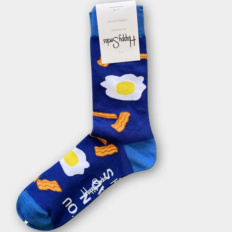 Happysocks Men's Mid-Calf Socks, Combed Cotton, Sweat-Absorbent, Odor-Resistant, Breathable, Swedish Trendy Socks, Colorful Thin Style