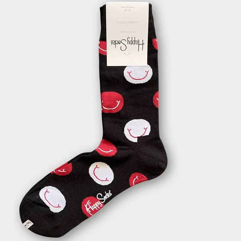 Happysocks Men's Mid-Calf Socks, Combed Cotton, Sweat-Absorbent, Odor-Resistant, Breathable, Swedish Trendy Socks, Colorful Thin Style