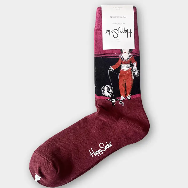 Happysocks Men's Mid-Calf Socks, Combed Cotton, Sweat-Absorbent, Odor-Resistant, Breathable, Swedish Trendy Socks, Colorful Thin Style
