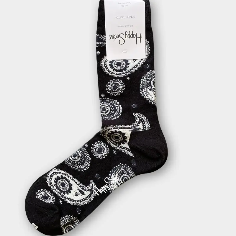 Happysocks Men's Mid-Calf Socks, Combed Cotton, Sweat-Absorbent, Odor-Resistant, Breathable, Swedish Trendy Socks, Colorful Thin Style