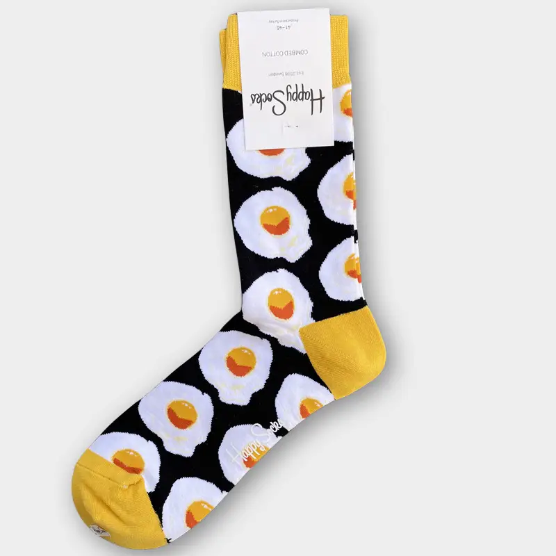 Happysocks Men's Mid-Calf Socks, Combed Cotton, Sweat-Absorbent, Odor-Resistant, Breathable, Swedish Trendy Socks, Colorful Thin Style