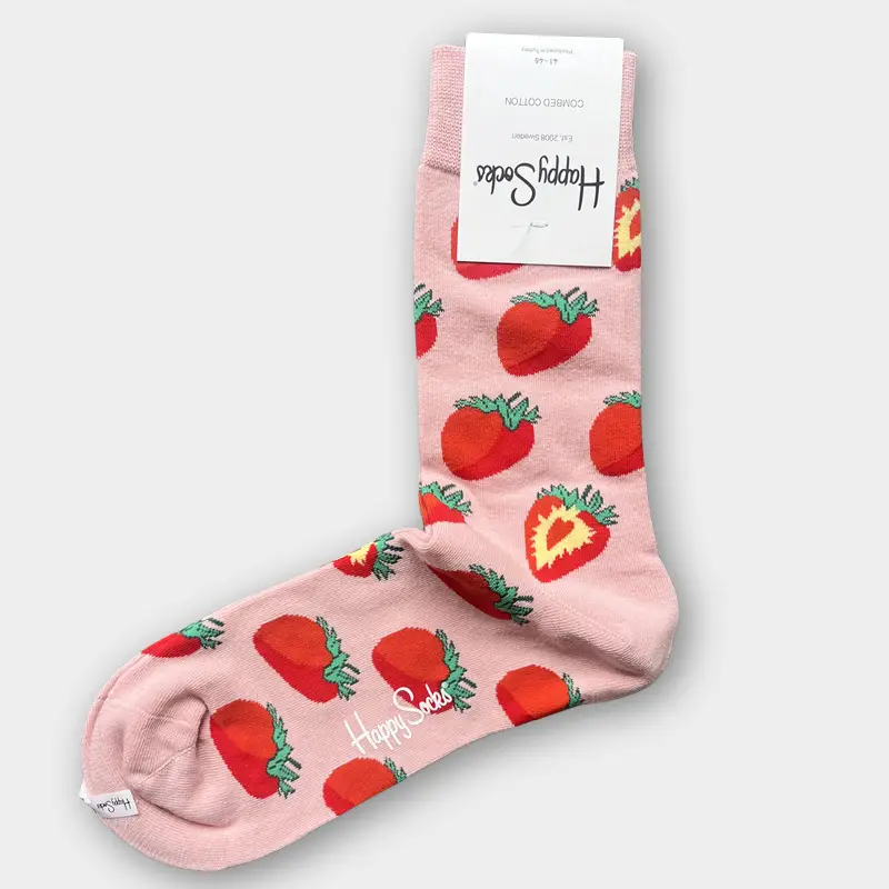 Happysocks Men's Mid-Calf Socks, Combed Cotton, Sweat-Absorbent, Odor-Resistant, Breathable, Swedish Trendy Socks, Colorful Thin Style