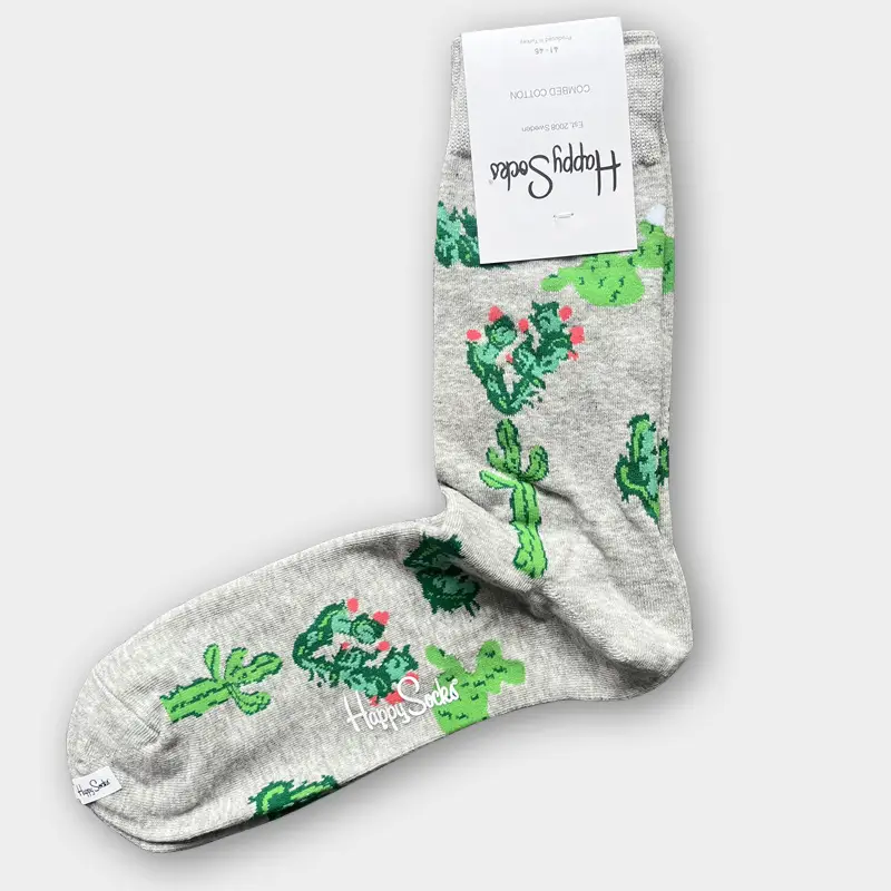 Happysocks Men's Mid-Calf Socks, Combed Cotton, Sweat-Absorbent, Odor-Resistant, Breathable, Swedish Trendy Socks, Colorful Thin Style