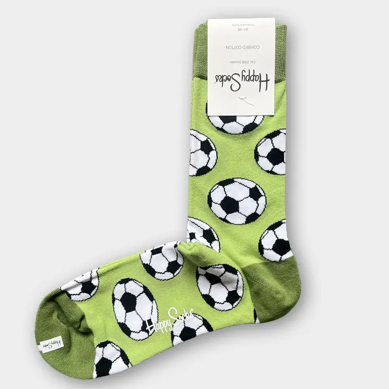 Happysocks Men's Mid-Calf Socks, Combed Cotton, Sweat-Absorbent, Odor-Resistant, Breathable, Swedish Trendy Socks, Colorful Thin Style