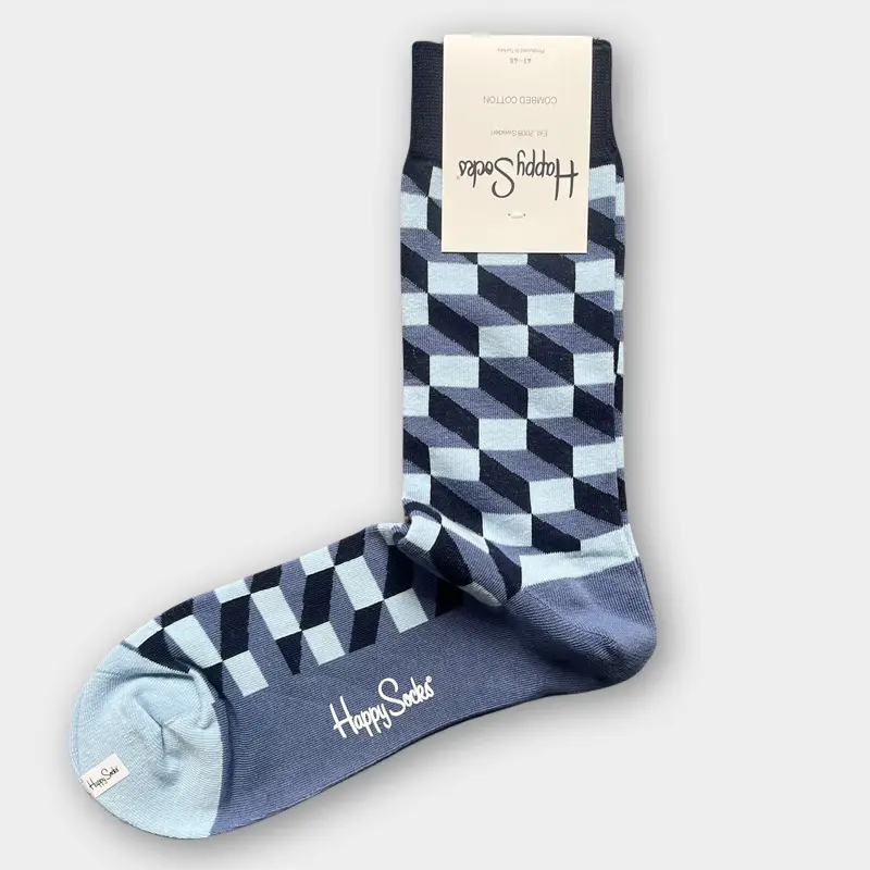 Happysocks Men's Mid-Calf Socks, Combed Cotton, Sweat-Absorbent, Odor-Resistant, Breathable, Swedish Trendy Socks, Colorful Thin Style