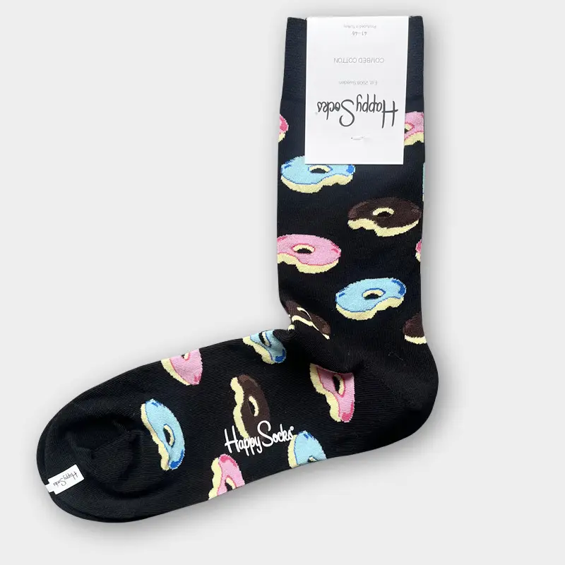 Happysocks Men's Mid-Calf Socks, Combed Cotton, Sweat-Absorbent, Odor-Resistant, Breathable, Swedish Trendy Socks, Colorful Thin Style