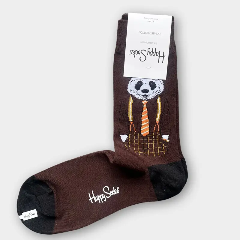 Happysocks Men's Mid-Calf Socks, Combed Cotton, Sweat-Absorbent, Odor-Resistant, Breathable, Swedish Trendy Socks, Colorful Thin Style
