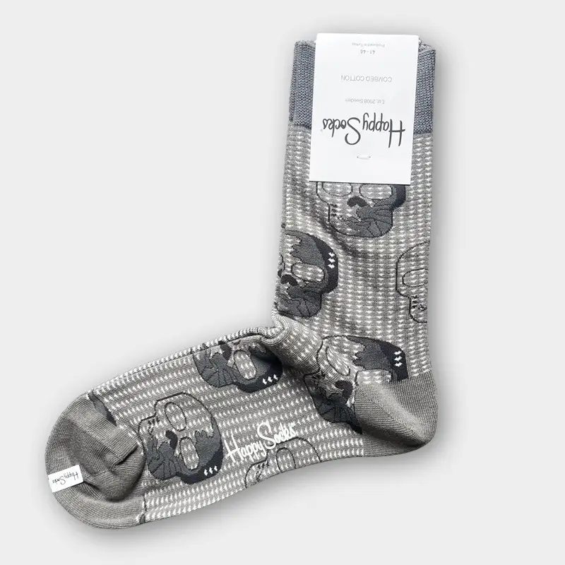 Happysocks Men's Mid-Calf Socks, Combed Cotton, Sweat-Absorbent, Odor-Resistant, Breathable, Swedish Trendy Socks, Colorful Thin Style