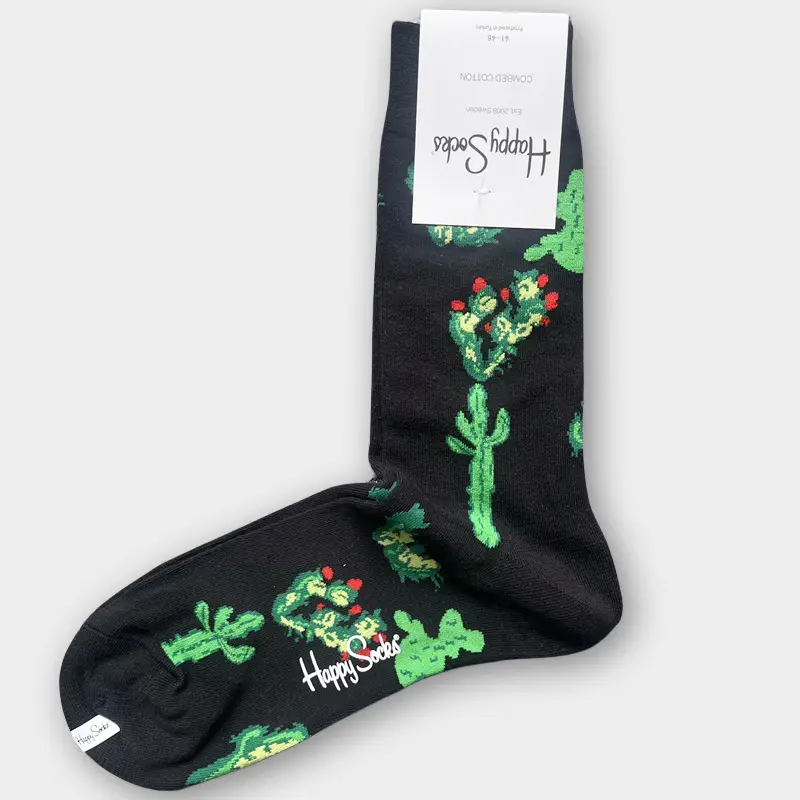 Happysocks Men's Mid-Calf Socks, Combed Cotton, Sweat-Absorbent, Odor-Resistant, Breathable, Swedish Trendy Socks, Colorful Thin Style