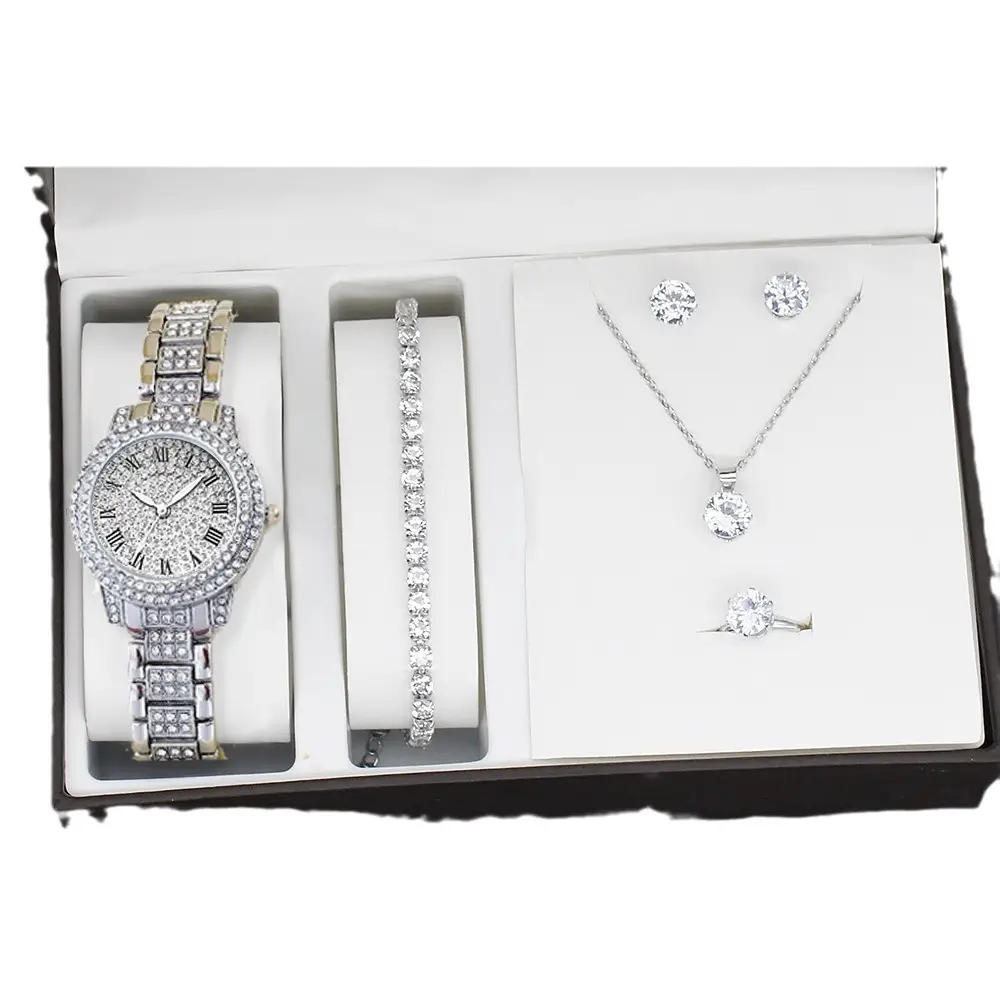 5-Piece Watch & Accessories Set for Women Gold Plated - Image 18