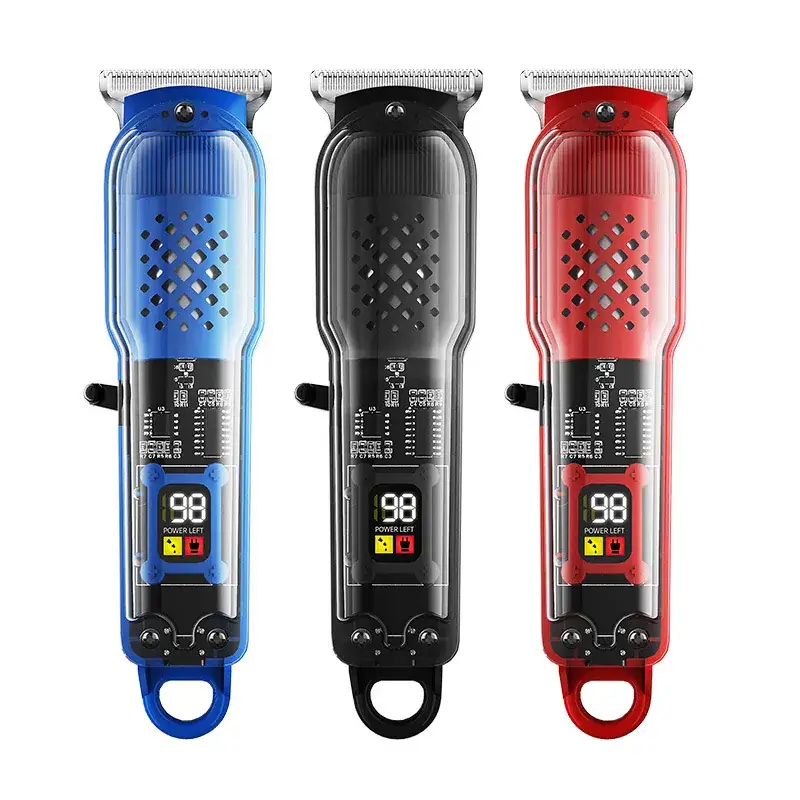 Transparent Hair Clipper Electric Salon Shaver Black Red Blue - Image 14