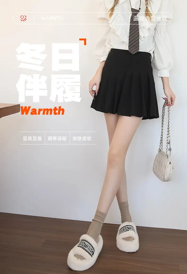 Women Furry Slippers Black Winter Cotton 2025 — feature 2