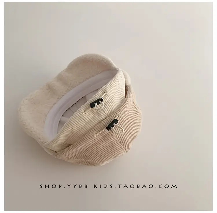 Children's Warm Bear Ears Hats Large Bristle Cap — feature 5