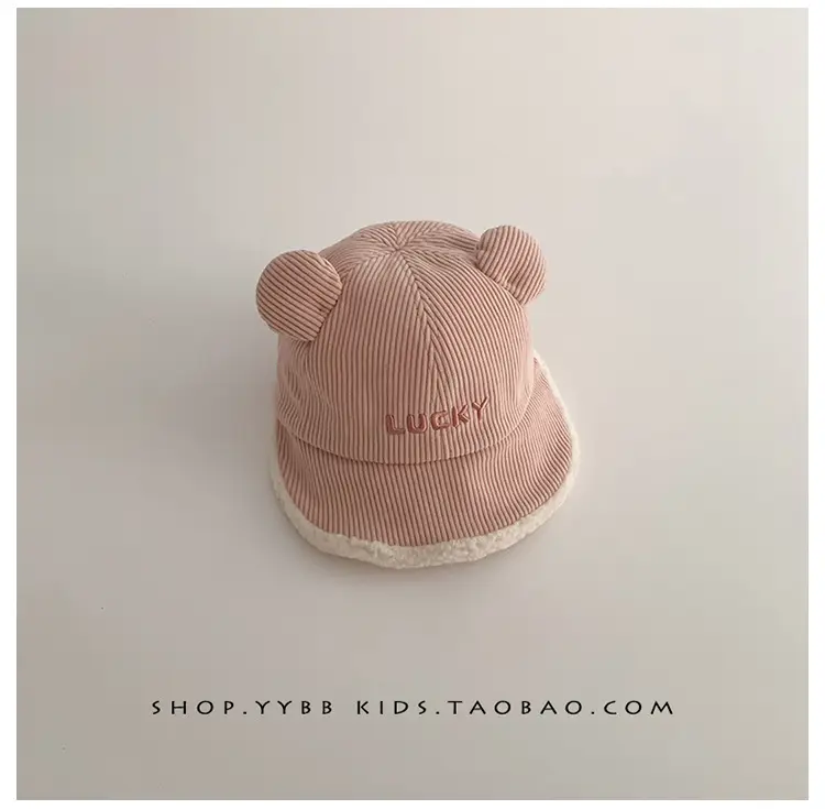 Children's Warm Bear Ears Hats Large Bristle Cap — feature 9