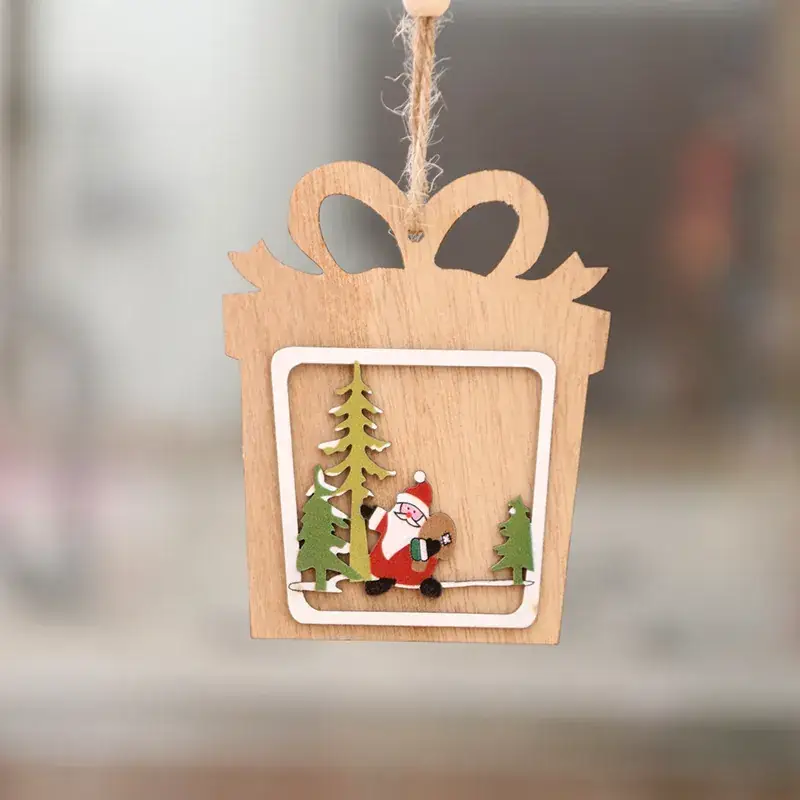 Wooden Laser Christmas Tree Pendant 5-Point Star Gift - Image 12
