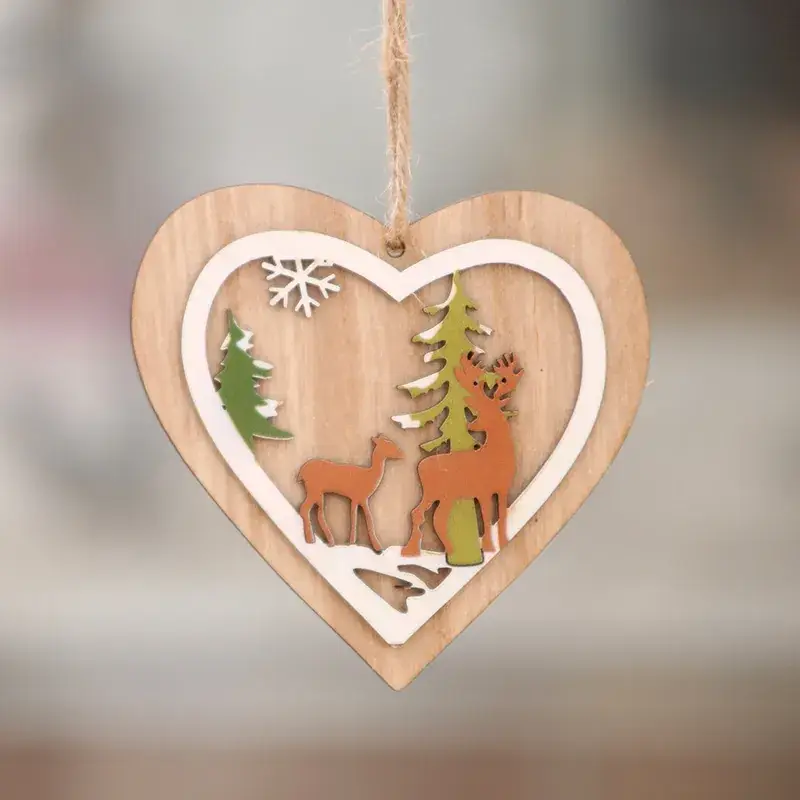 Wooden Laser Christmas Tree Pendant 5-Point Star Gift - Image 7