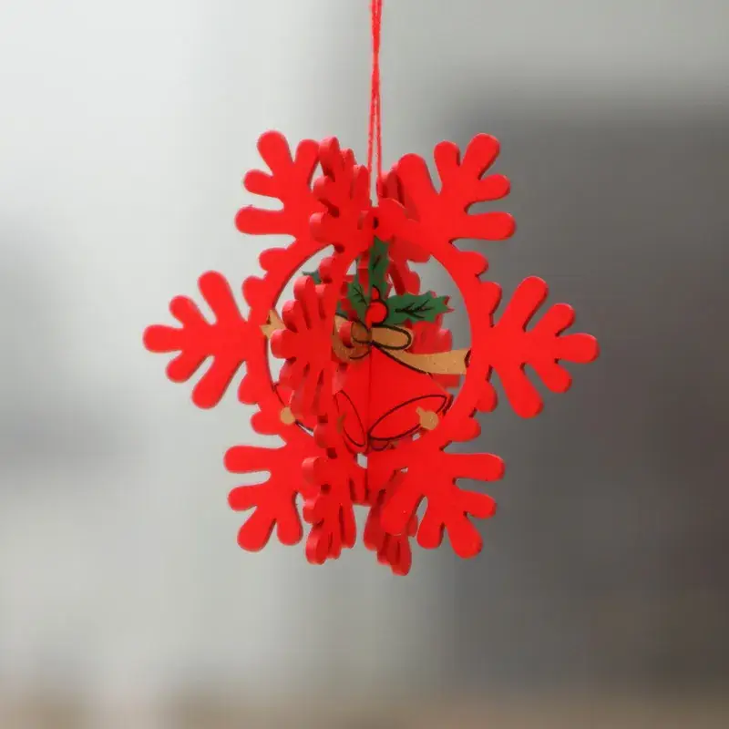 Wooden Laser Christmas Tree Pendant 5-Point Star Gift - Image 9
