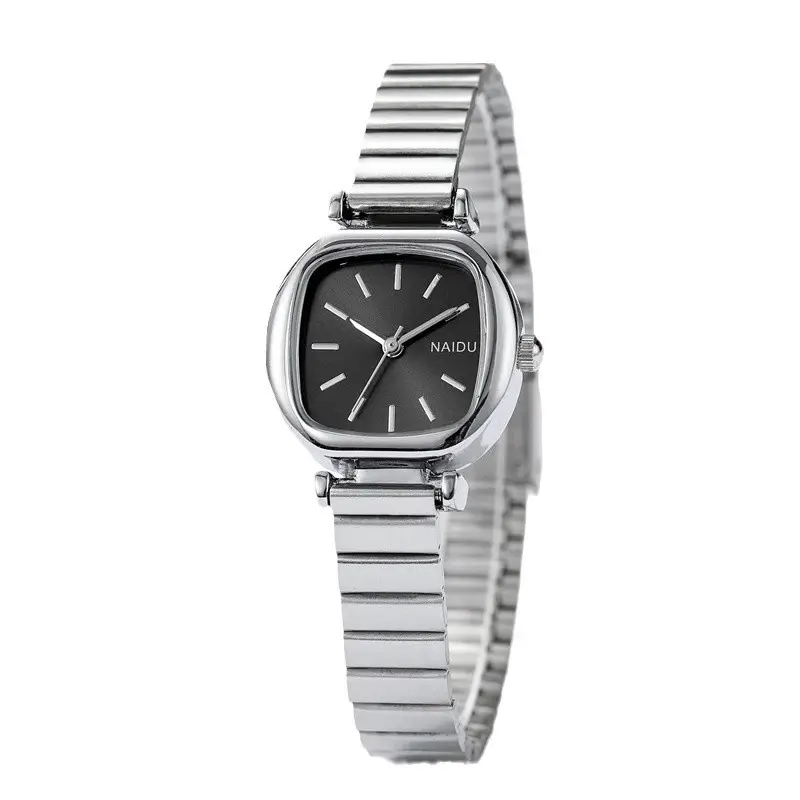 Square Small Plate Slub Band Women's Watch Niche High-end Fashion Simple Explosive Mori Quartz Watch Small Fresh