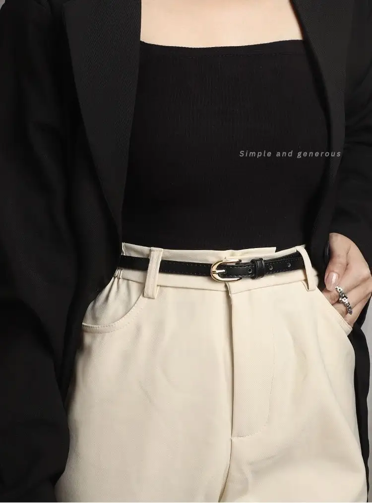 Brown Leather Waist Belt with Logo Closure — feature 14