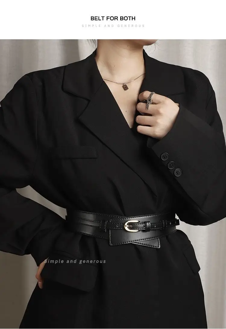 Brown Leather Waist Belt with Logo Closure — feature 3