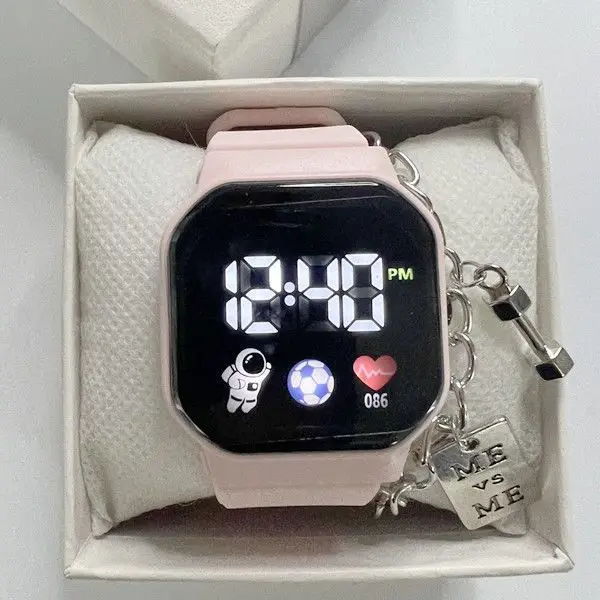 2025 Astronaut LED Digital Watch Blue Square Design - Image 4