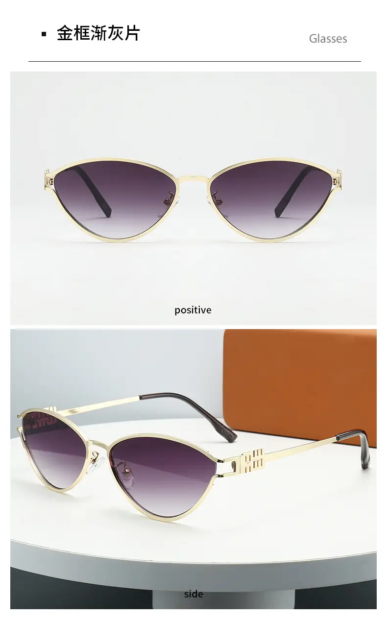 2024 New Meow Cat's Eye Sunglasses White Gold High End Women β feature 15