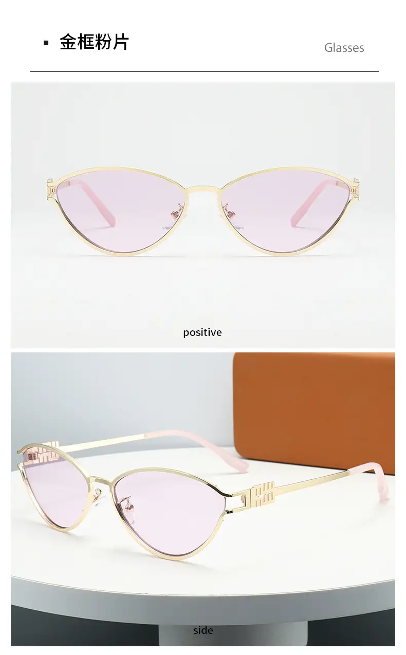 2024 New Meow Cat's Eye Sunglasses White Gold High End Women β feature 18