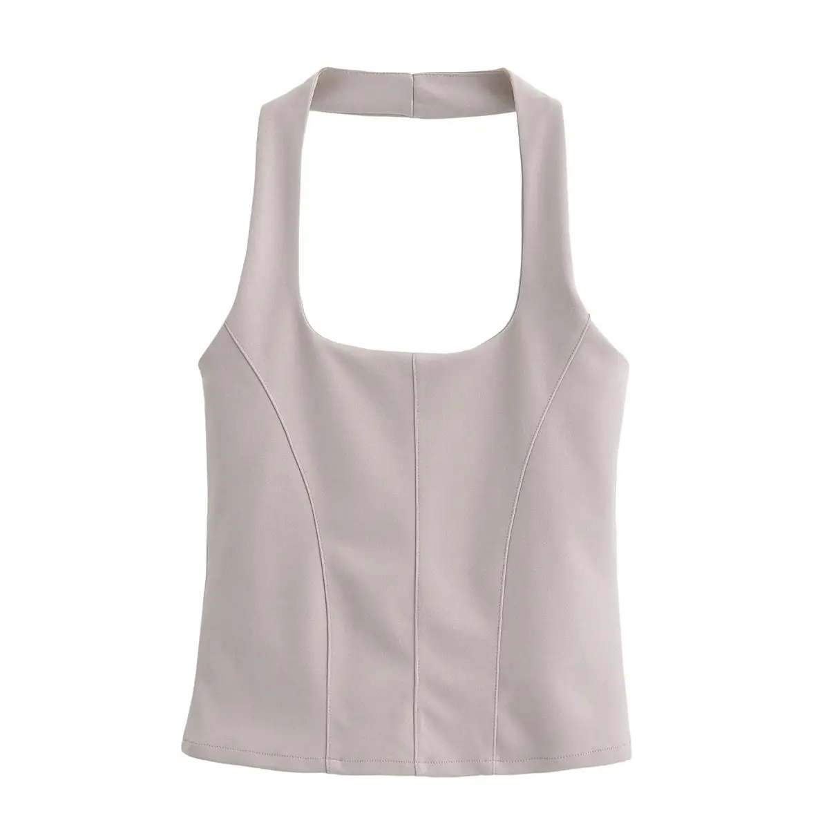 2024 Summer Women Vest Top & Trouser Set Light Grey - Image 4