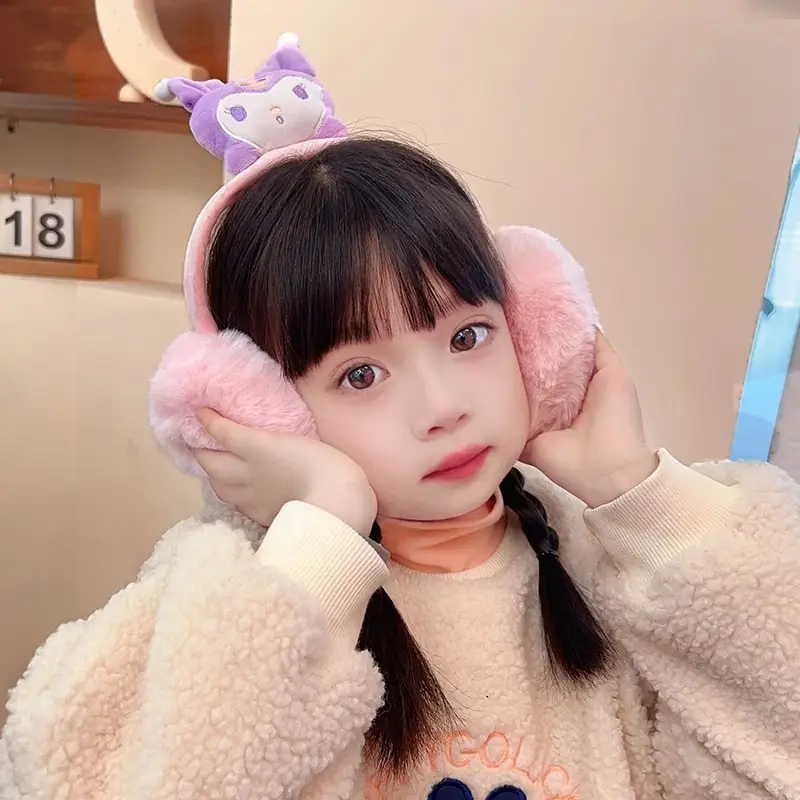 Winter Foldable Children's Earmuffs Warm Girls' Ear Bag Anti-freezing Ear Protection Baby's Winter Ear Cover fleece-lined Earmuffs — feature 8