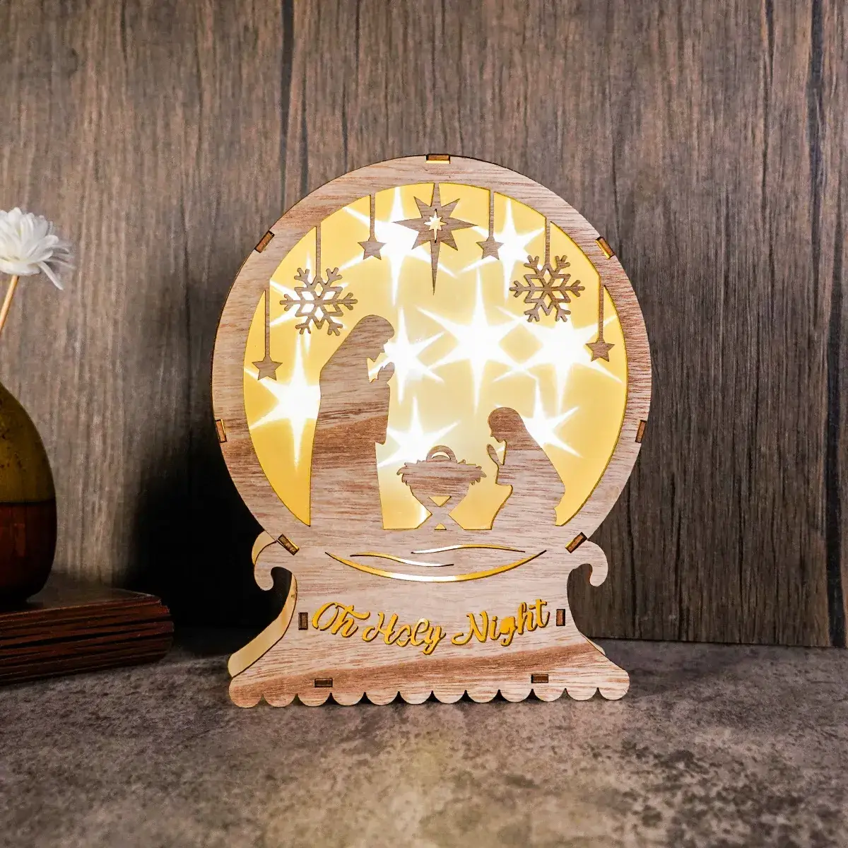 Christmas Wooden Ornament "It's a Good Night" Decor - Image 4