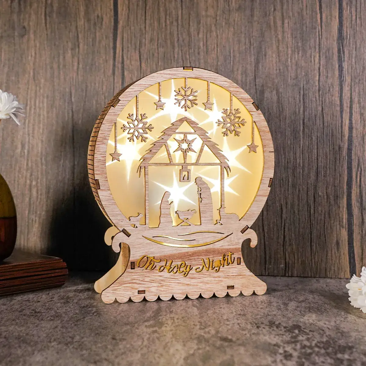 Christmas Wooden Ornament "It's a Good Night" Decor - Image 5