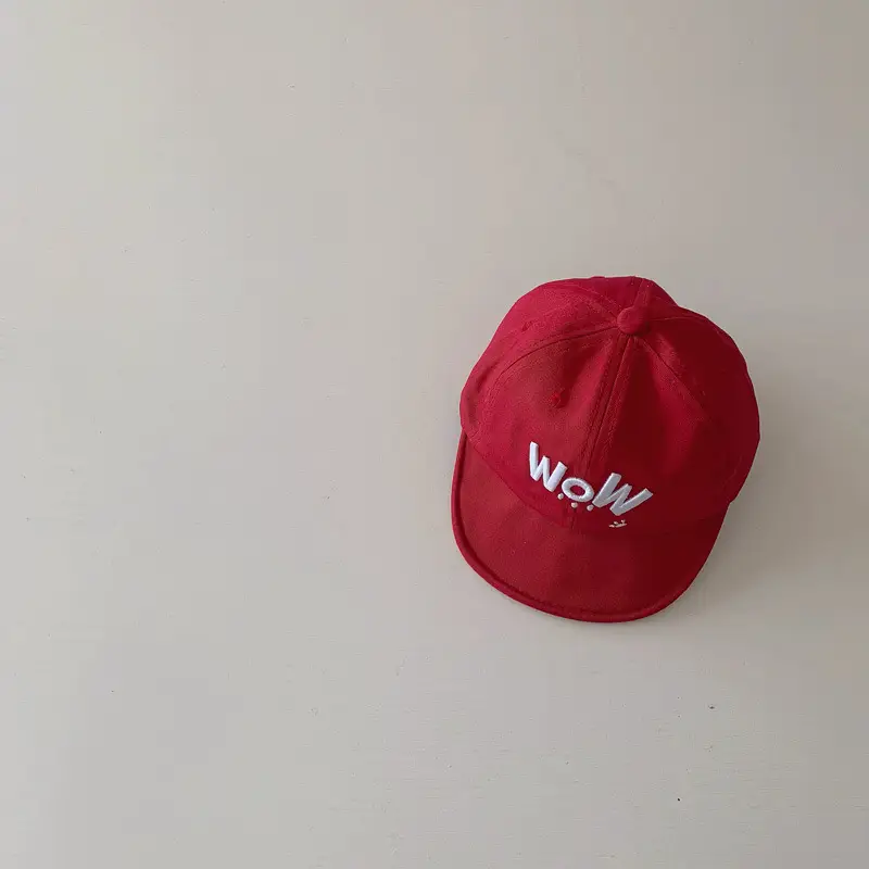 Baby Letter Embroidered Sunshade Cap Red — feature 8