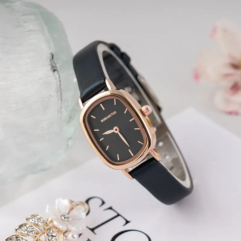 Women's Blue Quartz Watch with Gold Case and Blue Belt - Image 6