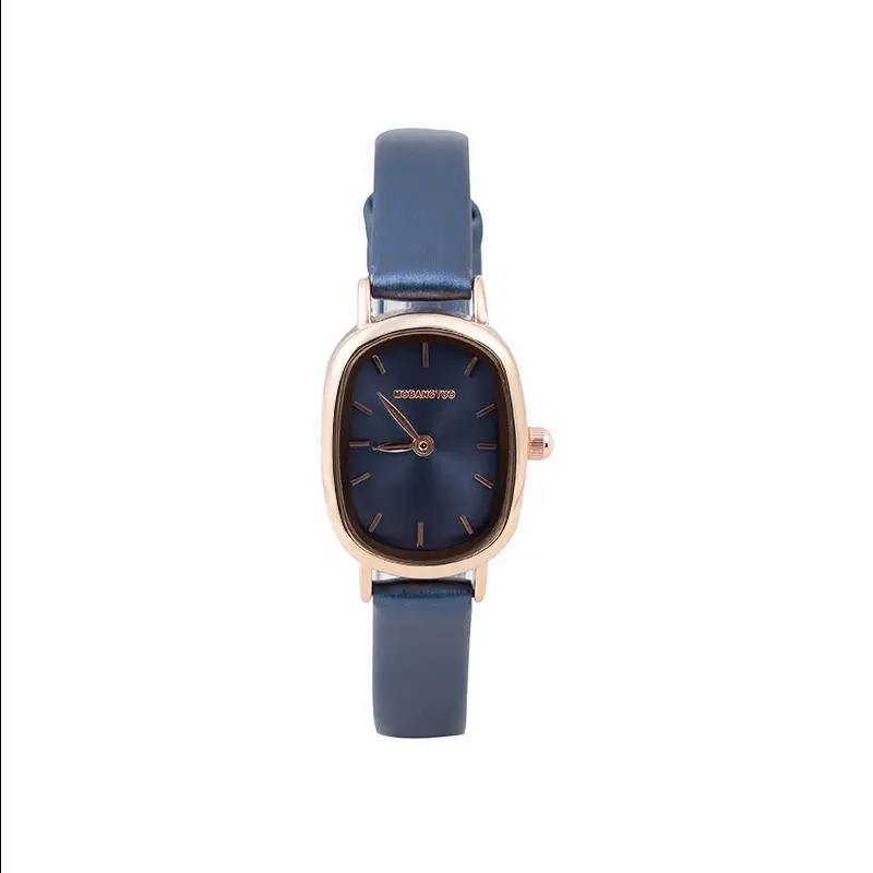 Women's Blue Quartz Watch with Gold Case and Blue Belt - Image 3