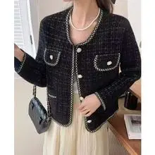 2024 Vintage Dark Blue Knitted Cardigan for Women — feature 15